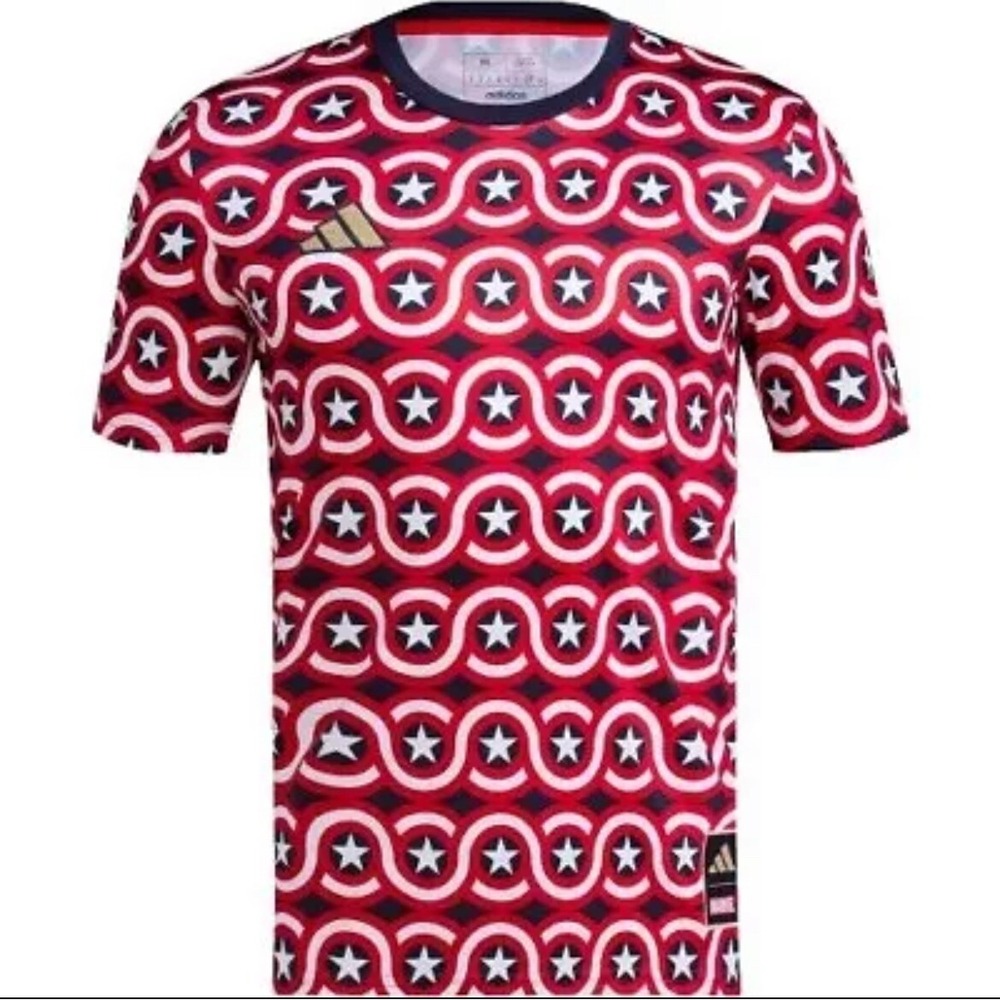 Adidas Marvel Captain‎ America Soccer Jersey Red Shield Tee Size M NWT